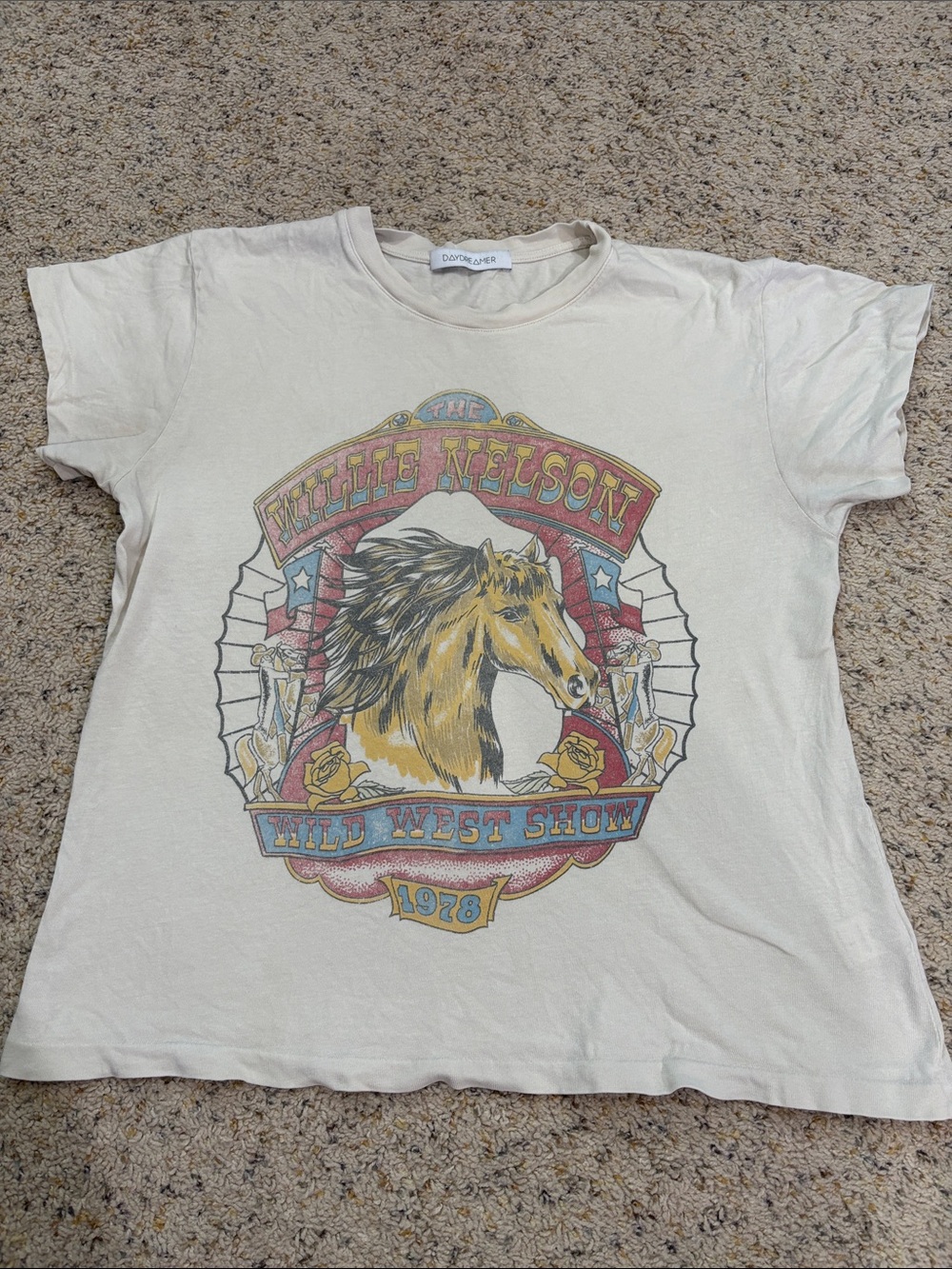 Daydreamer Cream Willie Nelson Wild West Show Graphic Tee